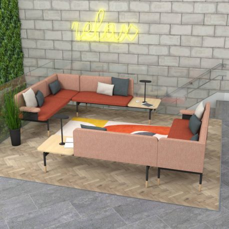Workspace lounge, with Jetty L-shaped corner sofa