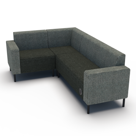 Arcade L-Shaped modular corner workspace sofa with arms