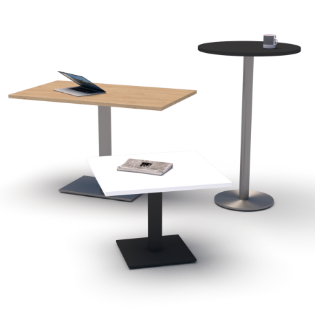 Tog pedestal coffee and meeting tables with metal base